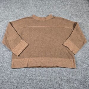 Liv Habitat Clothes Sweater Womens Large Brown Waffle Knit Mock Neck